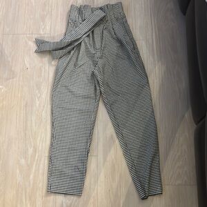Black and White Checkered Pants  with belt H&M sz 4